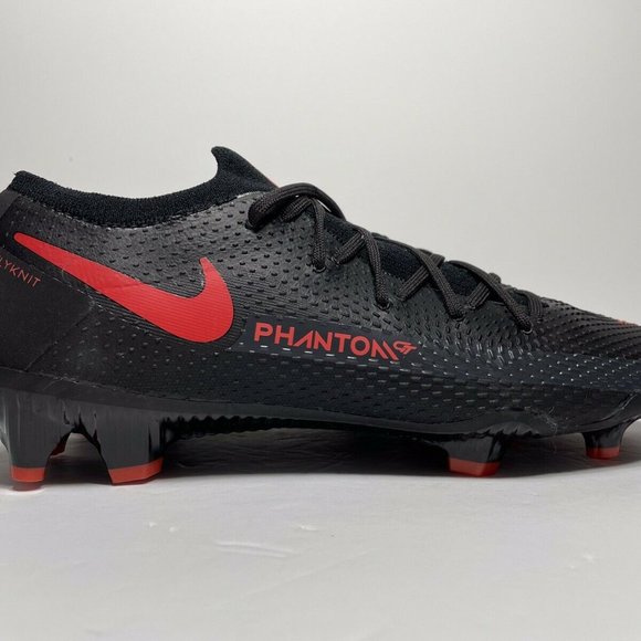 Nike Phantom GT Pro FG CK8451-060 Flyknit Soccer Cleats Men 8 Women 9.5 Black